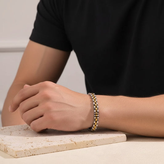 Stella R Two-Tone Stainless Steel Chain Bracelet