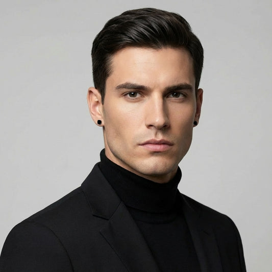 Roma Night - Black Moissanite Stud Earrings