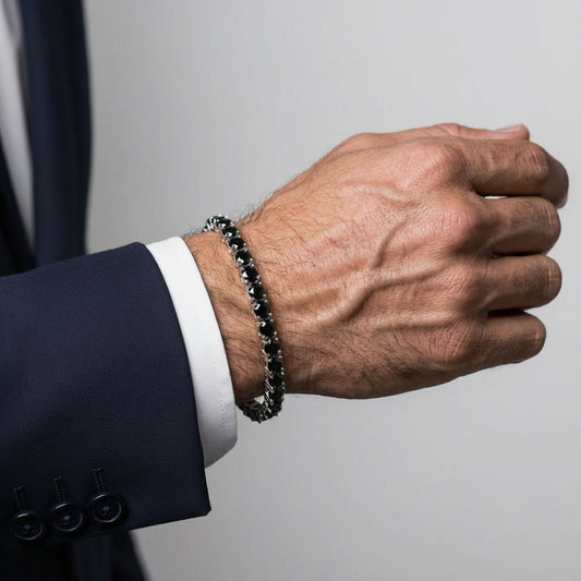 Black Moissanite Tennis Bracelet - 925 Sterling Silver 18K Gold Plated