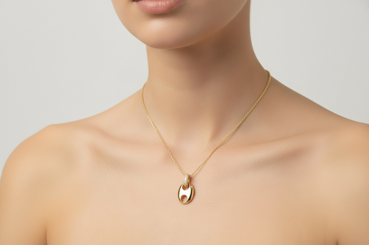 Pebble Gold Plated Moissanite Pendant