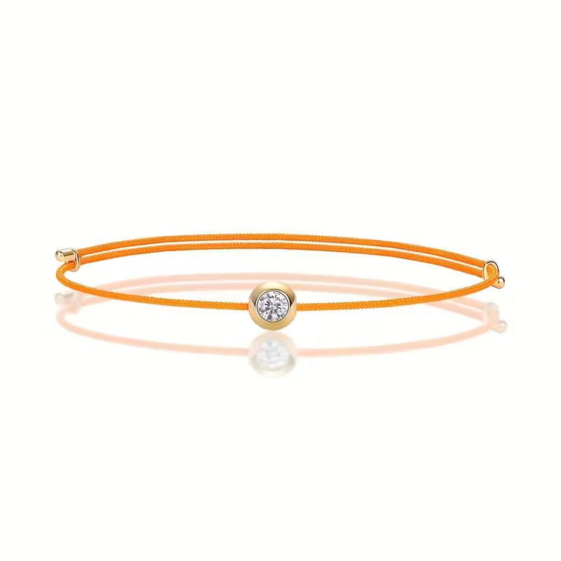 Lumi Colors - Minimalist Moissanite Cord Bracelet with Adjustable String