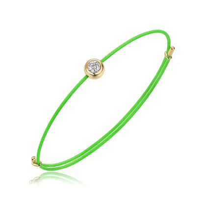 Lumi Colors - Minimalist Moissanite Cord Bracelet with Adjustable String
