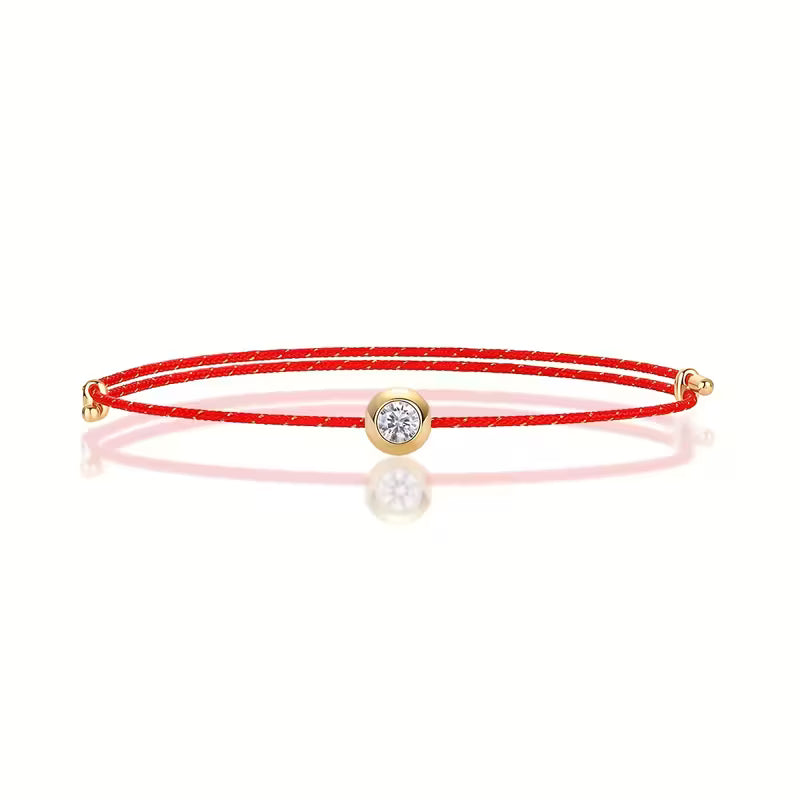Lumi Colors - Minimalist Moissanite Cord Bracelet with Adjustable String