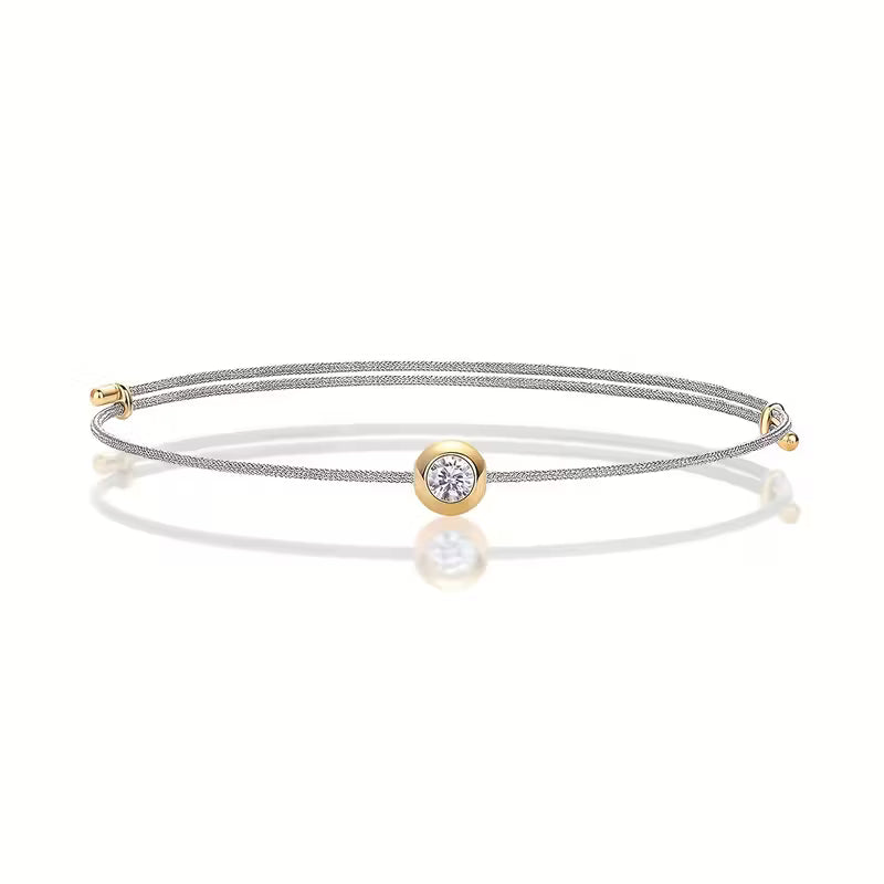 Lumi Colors - Minimalist Moissanite Cord Bracelet with Adjustable String