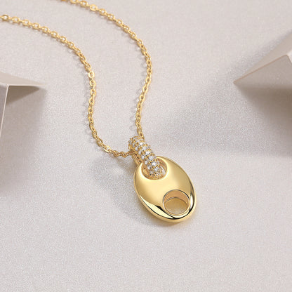 Pebble Gold Plated Moissanite Pendant