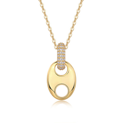 Pebble Gold Plated Moissanite Pendant