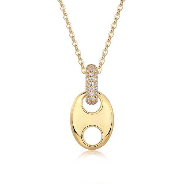 Pebble Gold Plated Moissanite Pendant
