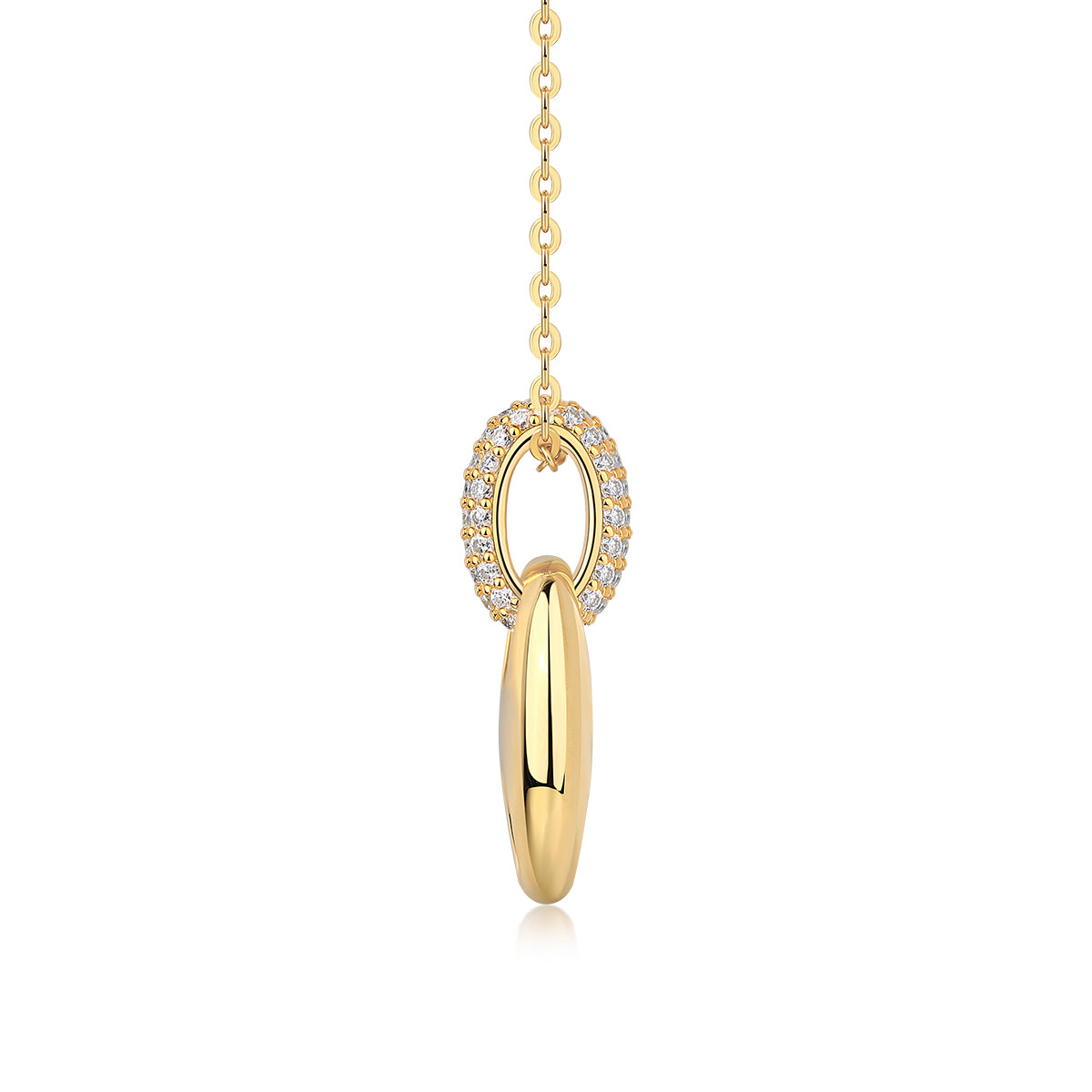 Pebble Gold Plated Moissanite Pendant