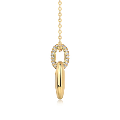 Pebble Gold Plated Moissanite Pendant