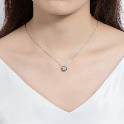 Circle Moissanite Bubble Pendant Necklace 925 Sterling Silver
