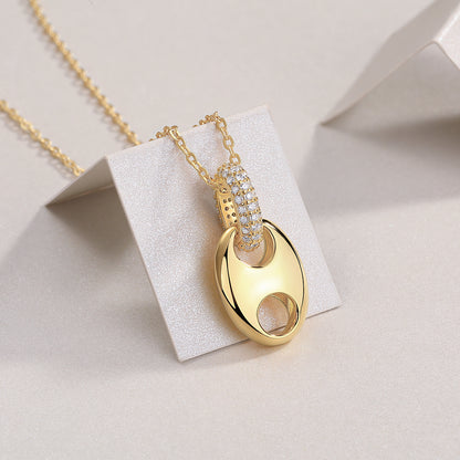 Pebble Gold Plated Moissanite Pendant