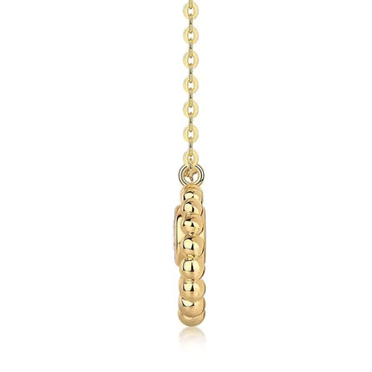 Beaded Circle Moissanite Pendant Necklace