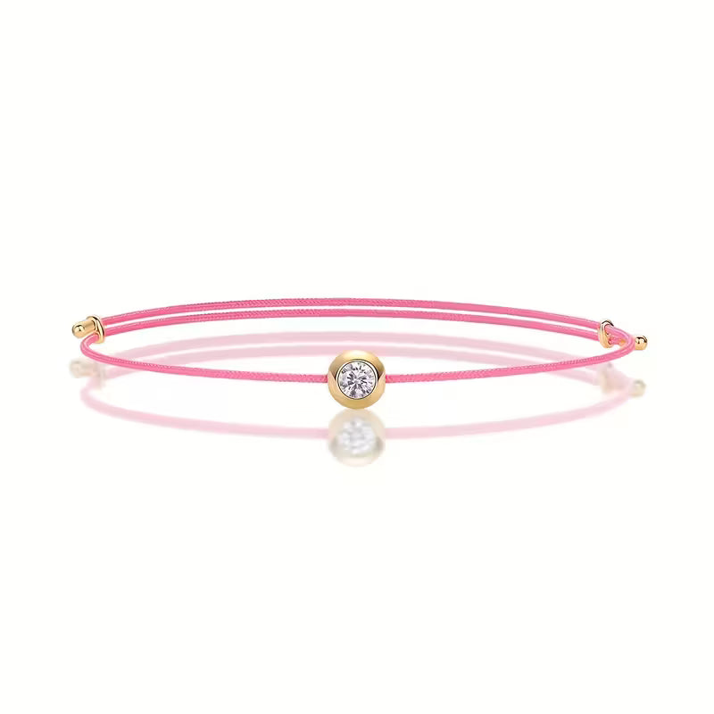 Lumi Colors - Minimalist Moissanite Cord Bracelet with Adjustable String