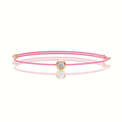 Lumi Colors - Minimalist Moissanite Cord Bracelet with Adjustable String