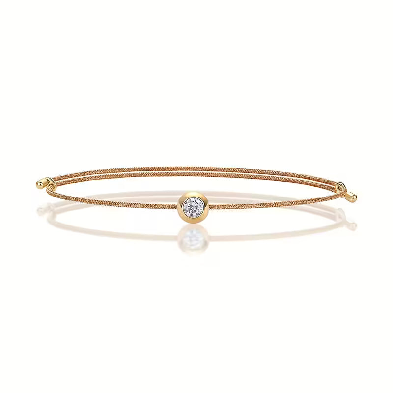 Lumi Colors - Minimalist Moissanite Cord Bracelet with Adjustable String
