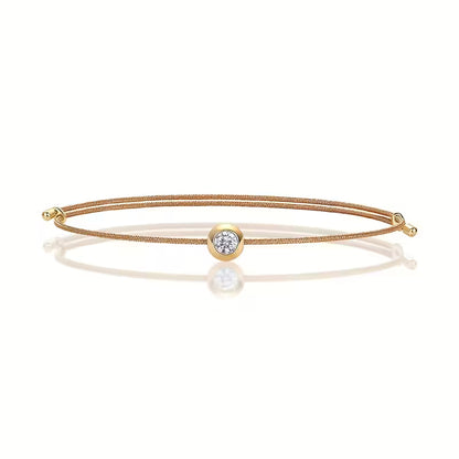 Lumi Colors - Minimalist Moissanite Cord Bracelet with Adjustable String