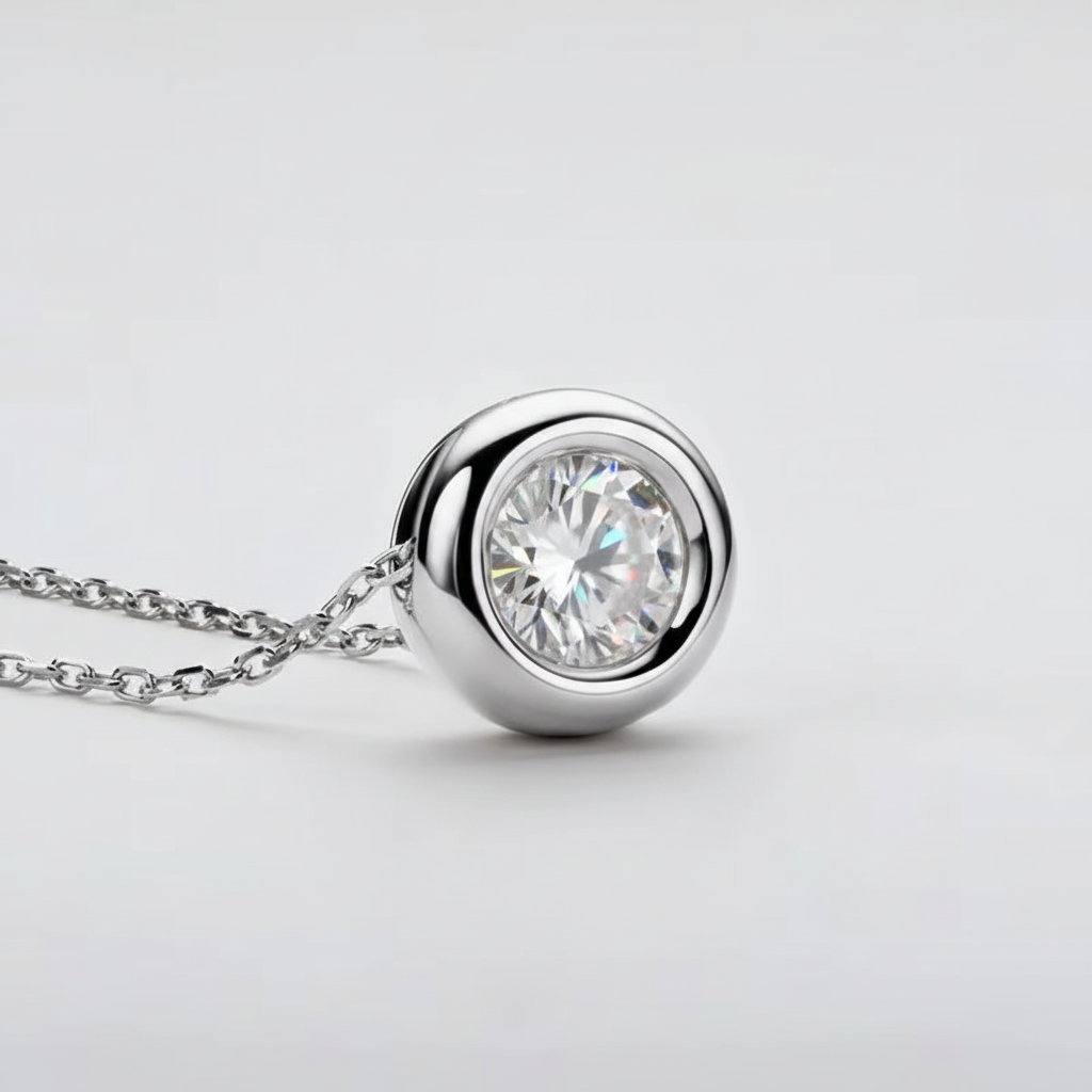 Enhanced moissanite bubble pendant necklace