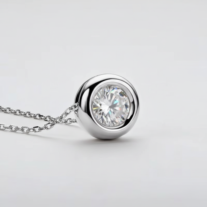 Enhanced moissanite bubble pendant necklace