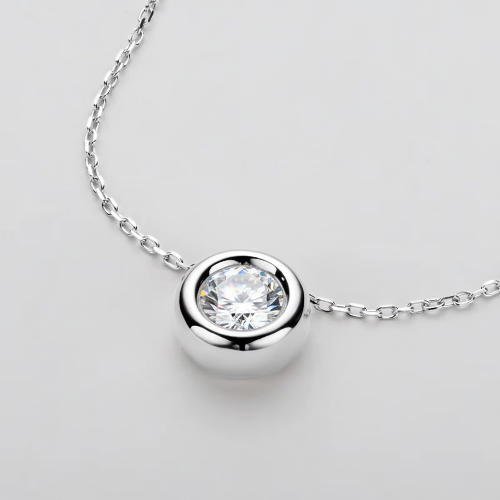 Enhanced moissanite bubble pendant necklace