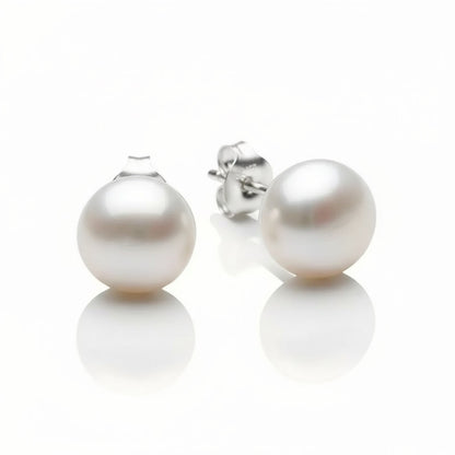 Classic Freshwater Pearl Stud Earrings - S925 Sterling Silver
