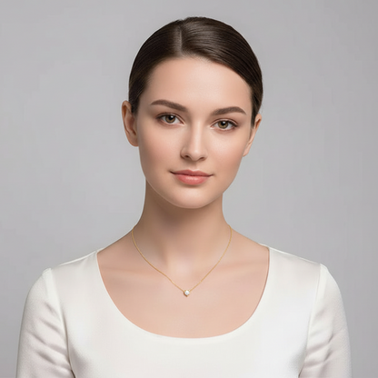 Amore - Collana con ciondolo a forma di cuore in moissanite