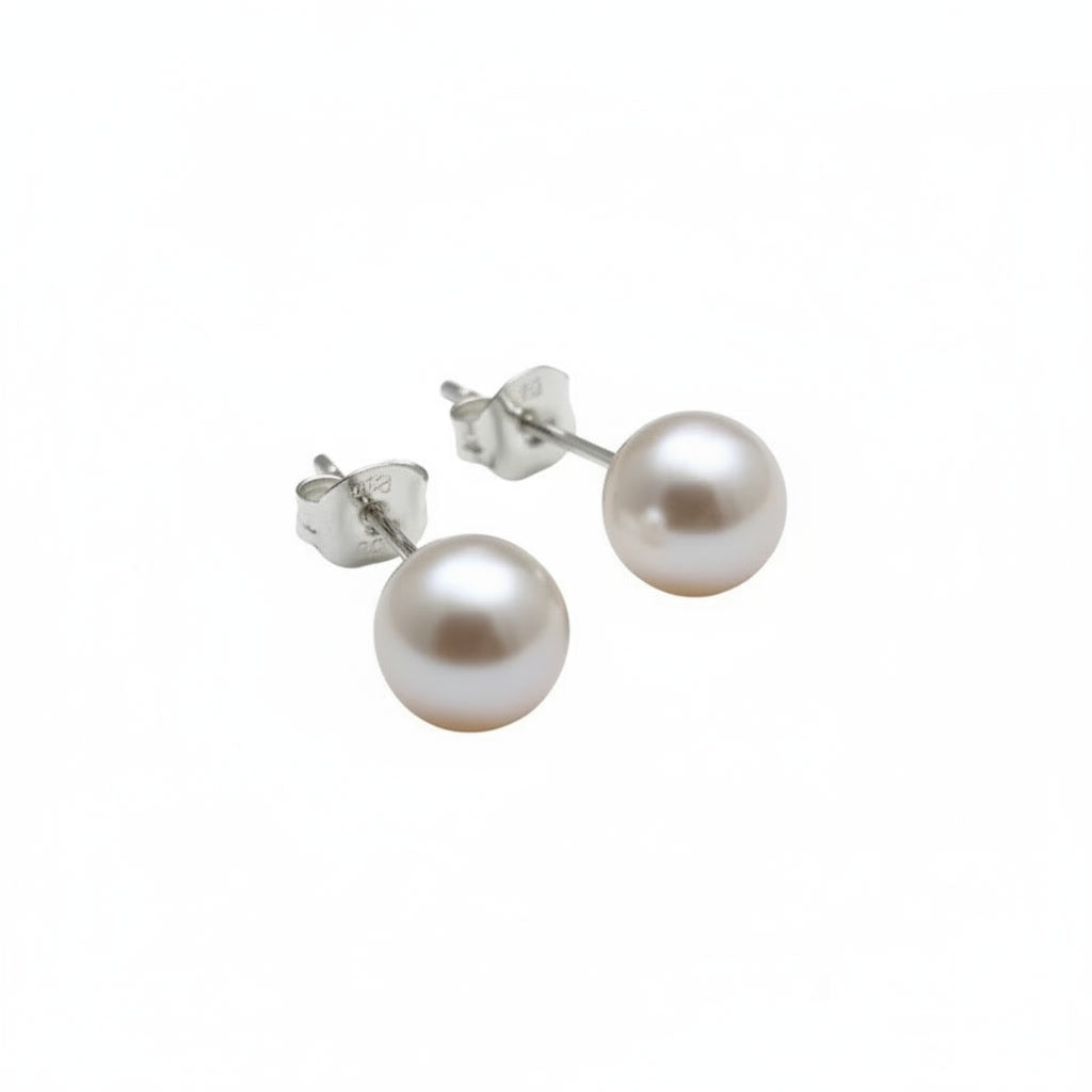 S925 Natural Pearl Stud Earrings