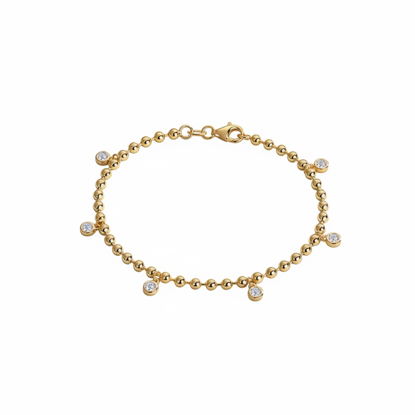 Gold bracelet with white background
