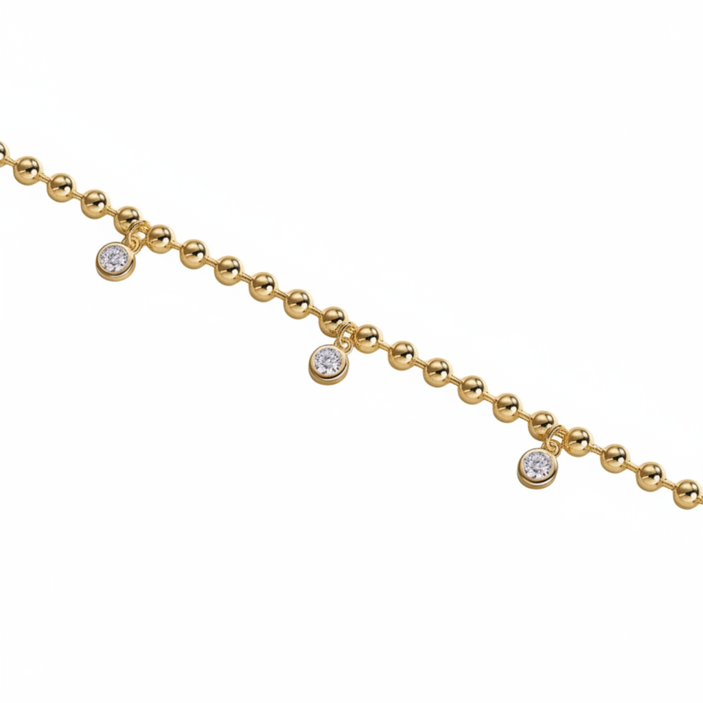 Gold bracelet with white background