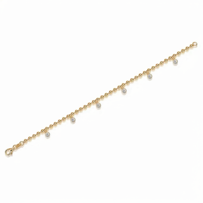 Gold bracelet with white background
