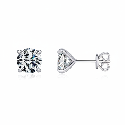 Moissanite stud earrings - clean product photo