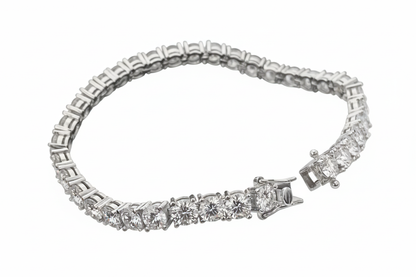 Moissanite tennis bracelet on white background