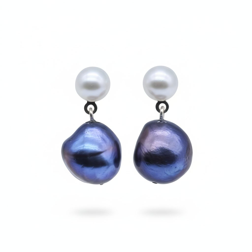 Pearl drop earrings - clean background
